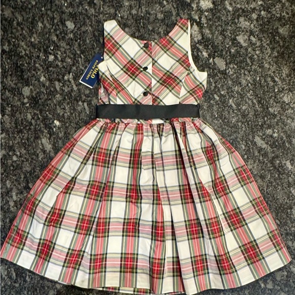 POLO Ralph Lauren Kids Plaid Dress - Red, Black, and White - Picture 3 of 3
